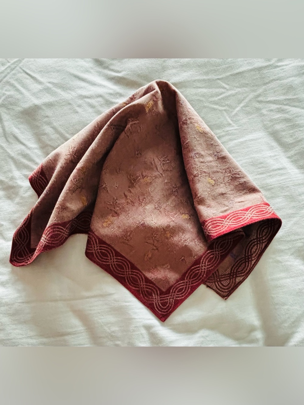 Jean Paul Gaultier Jacquard Handkerchief with Red Pattern Border